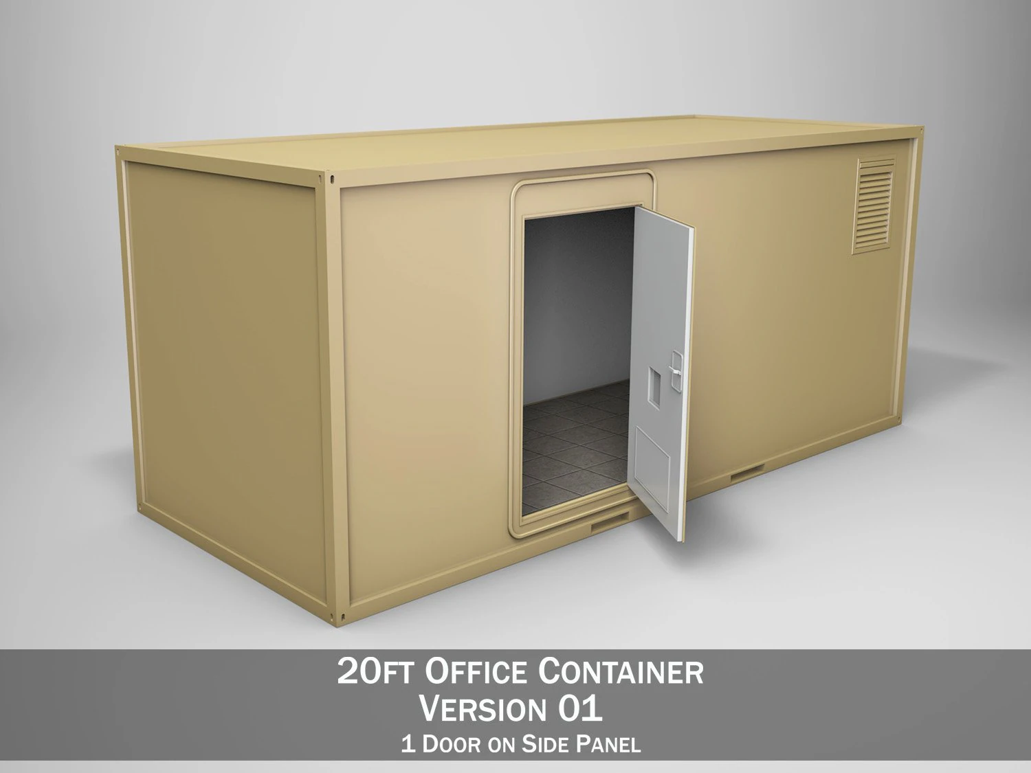 20ft office container version1 3D Model .c4d .max .obj .3ds .fbx .stl .blend 