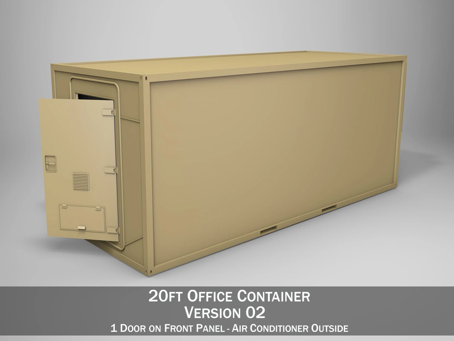 20ft office container version 2 3D Model .c4d .max .obj .3ds .fbx .stl .blend 