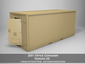 20ft office container version 2 3D 모델