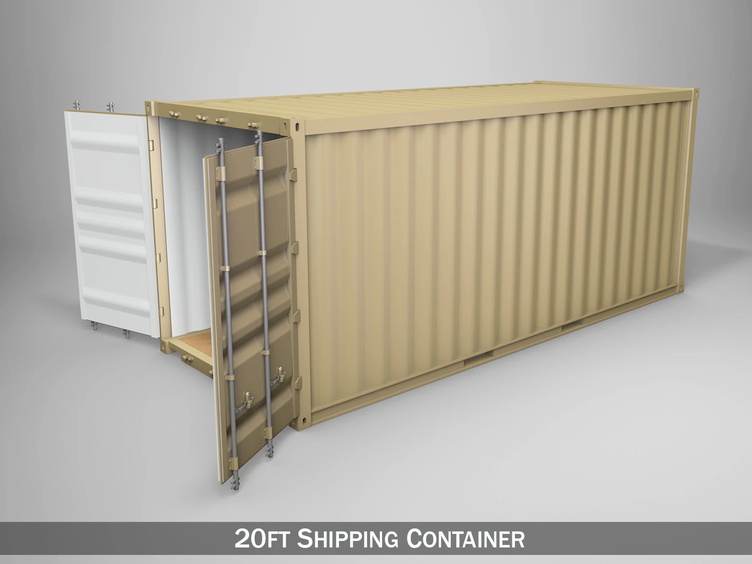 20ft shipping container 3D Model .c4d .max .obj .3ds .fbx .stl .blend 
