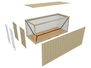 20ft shipping container 3Dモデル