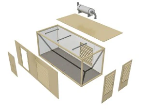 20ft generator container version 1 3D Model