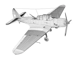 douglas tdb-1 devastator - 71s16 3D Model