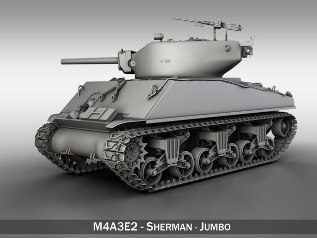 m4a3e2 - sherman jumbo Modèle 3D .c4d .max .obj .3ds .fbx .stl .blend 