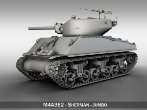 m4a3e2 - sherman jumbo 3D Model