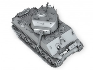 m4a3e2 - sherman jumbo Modèle 3D