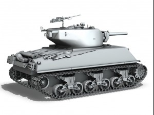 m4a3e2 - sherman jumbo Modèle 3D