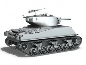 m4a3e2 - sherman jumbo 3D Model