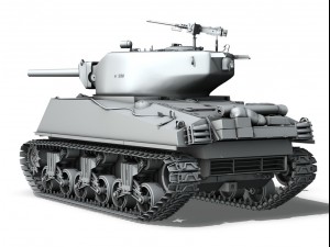 m4a3e2 - sherman jumbo Modèle 3D