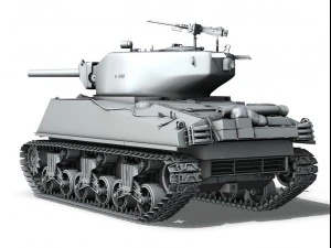 m4a3e2 - sherman jumbo 3D Model