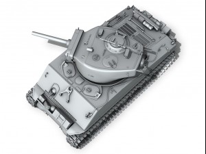 m4a3e2 - sherman jumbo Modèle 3D