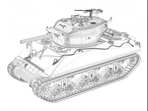 m4a3e2 - sherman jumbo 3D Model
