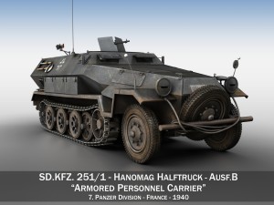 sdkfz 251-1 ausfb - halftruck - 7pd 3D Model