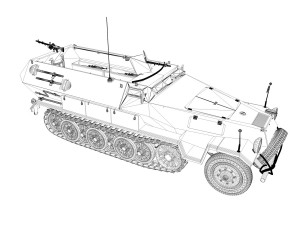 sdkfz 251-1 ausfb - halftruck - 7pd 3D 모델