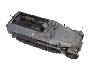 sdkfz 251-1 ausfc - half-track - 24pd 3D Model