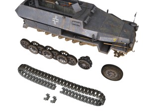 sdkfz 251-1 ausfc - half-track - 24pd 3D Model