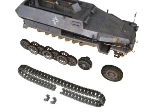 sdkfz 251-1 ausfc - half-track - 24pd 3D Model