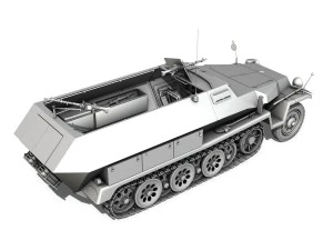 sdkfz 251-1 ausfc - half-track - 24pd 3D Model