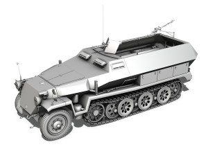 sdkfz 251-1 ausfc - half-track - 24pd 3D Model