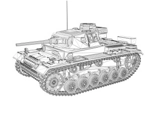 pzkpfw iii - panzer 3 - ausfj - 624 3D Model
