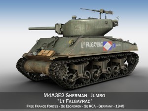 m4a3e2 - sherman jumbo - lt falgayrac 3D मॉडल