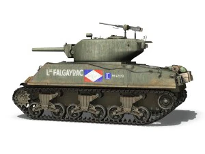 m4a3e2 - sherman jumbo - lt falgayrac 3D Model