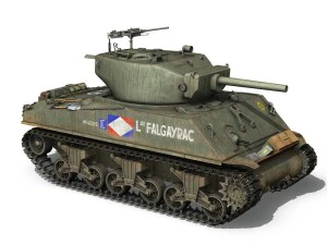 m4a3e2 - sherman jumbo - lt falgayrac 3D Model