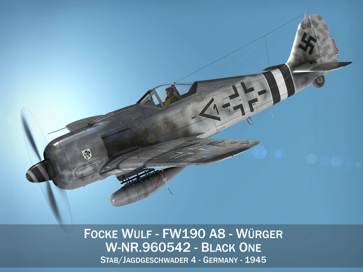 focke wulf - fw190 a8 - 960542 3D Model .c4d .max .obj .3ds .fbx .stl .blend 