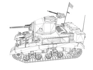 m3 light tank honey - 37780 3D Model
