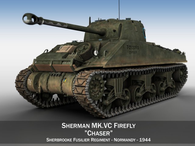 sherman mk vc firefly - chaser 3D-Modell .c4d .max .obj .3ds .fbx .stl .blend 
