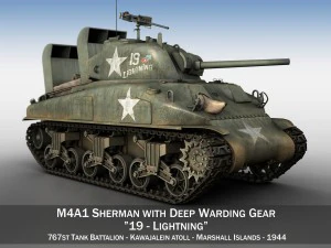 m4a1 Sherman - Blitz 3D Modell