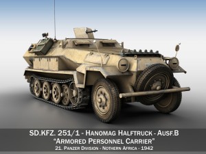 sdkfz 251 ausfb - dak - 21pd Model 3D