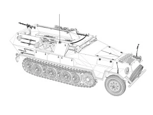 sdkfz 251 ausfb - dak - 21pd 3D Model