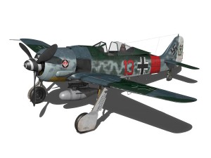 focke wulf - fw190 a7 - red 13 3D-Modell