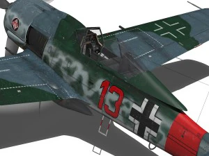 focke wulf - fw190 a7 - red 13 3D Model