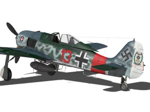 focke wulf - fw190 a7 - red 13 3D-Modell