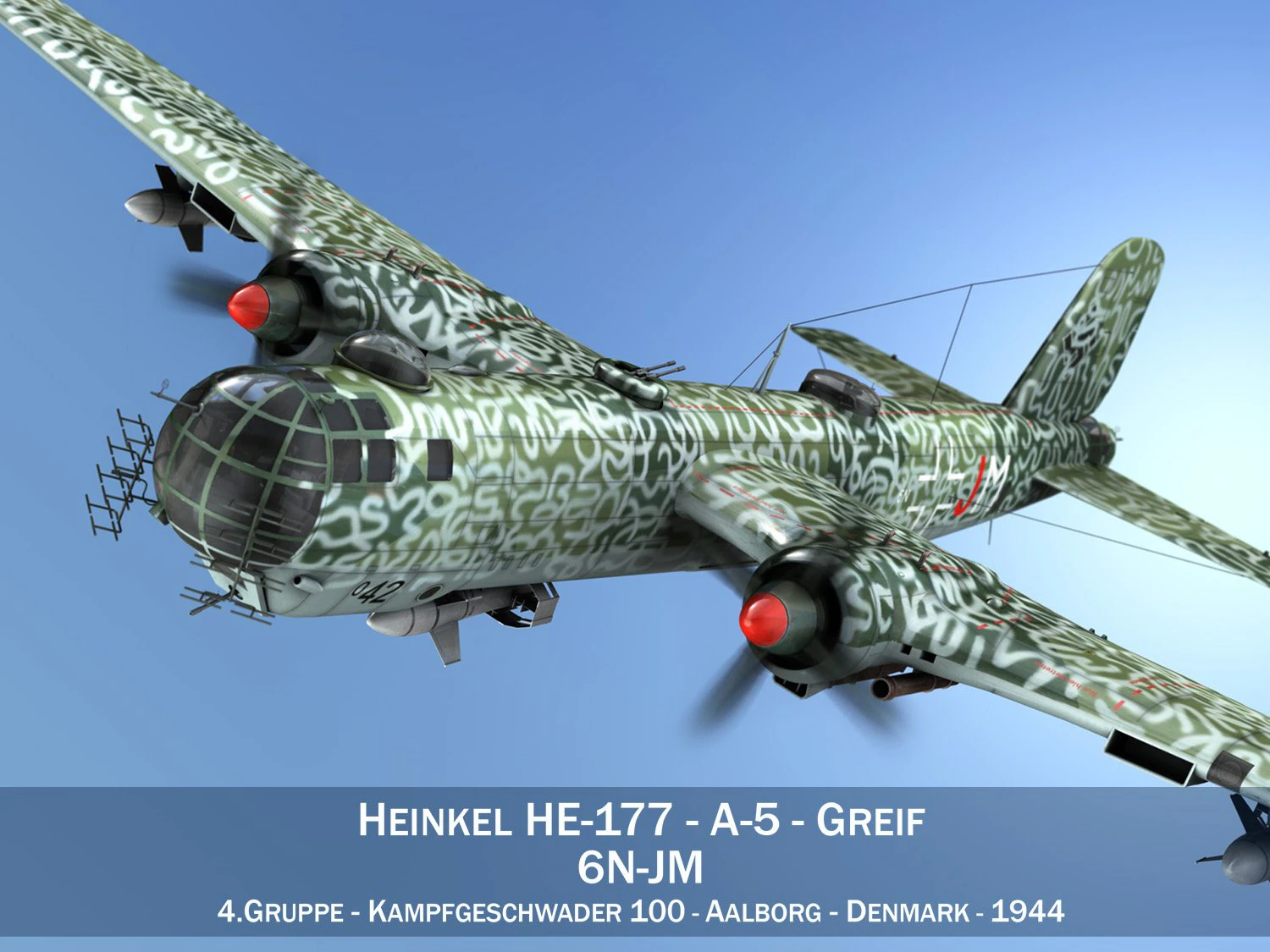 heinkel he-177 a-5 - greif - 6njm Modelo 3D .c4d .max .obj .3ds .fbx .stl .blend 