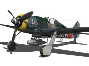 focke wulf - fw190 a8 - yellow 12 3D Модель