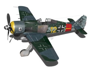 focke wulf - fw190 a8 - yellow 12 3D Модель