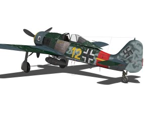focke wulf - fw190 a8 - yellow 12 3D Модель