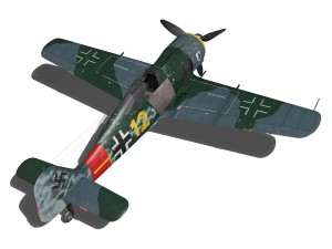 focke wulf - fw190 a8 - yellow 12 3D Модель