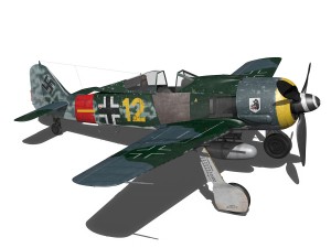 focke wulf - fw190 a8 - yellow 12 3D Модель
