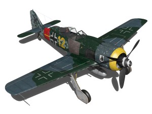 focke wulf - fw190 a8 - yellow 12 3D Модель