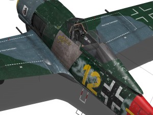 focke wulf - fw190 a8 - yellow 12 3D Модель