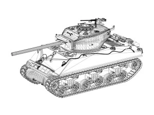 m4a3e2 - sherman jumbo - aquino 3D Model