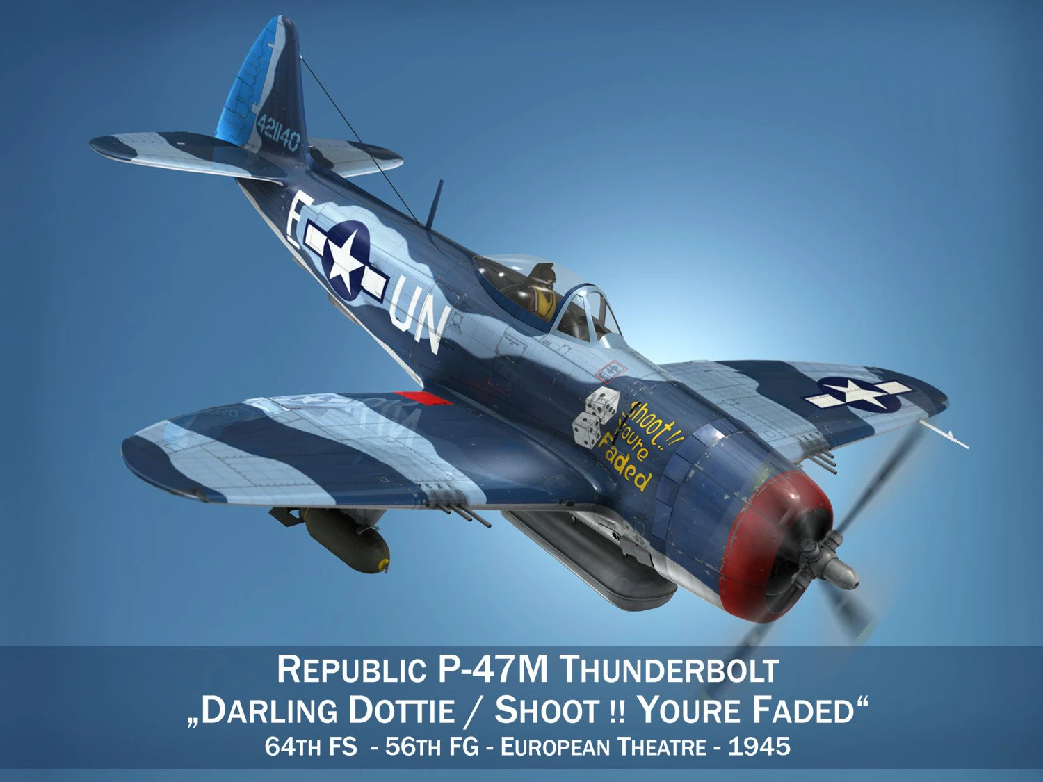 republic p-47m thunderbolt - darling dottie 3D Model .c4d .max .obj .3ds .fbx .stl .blend 