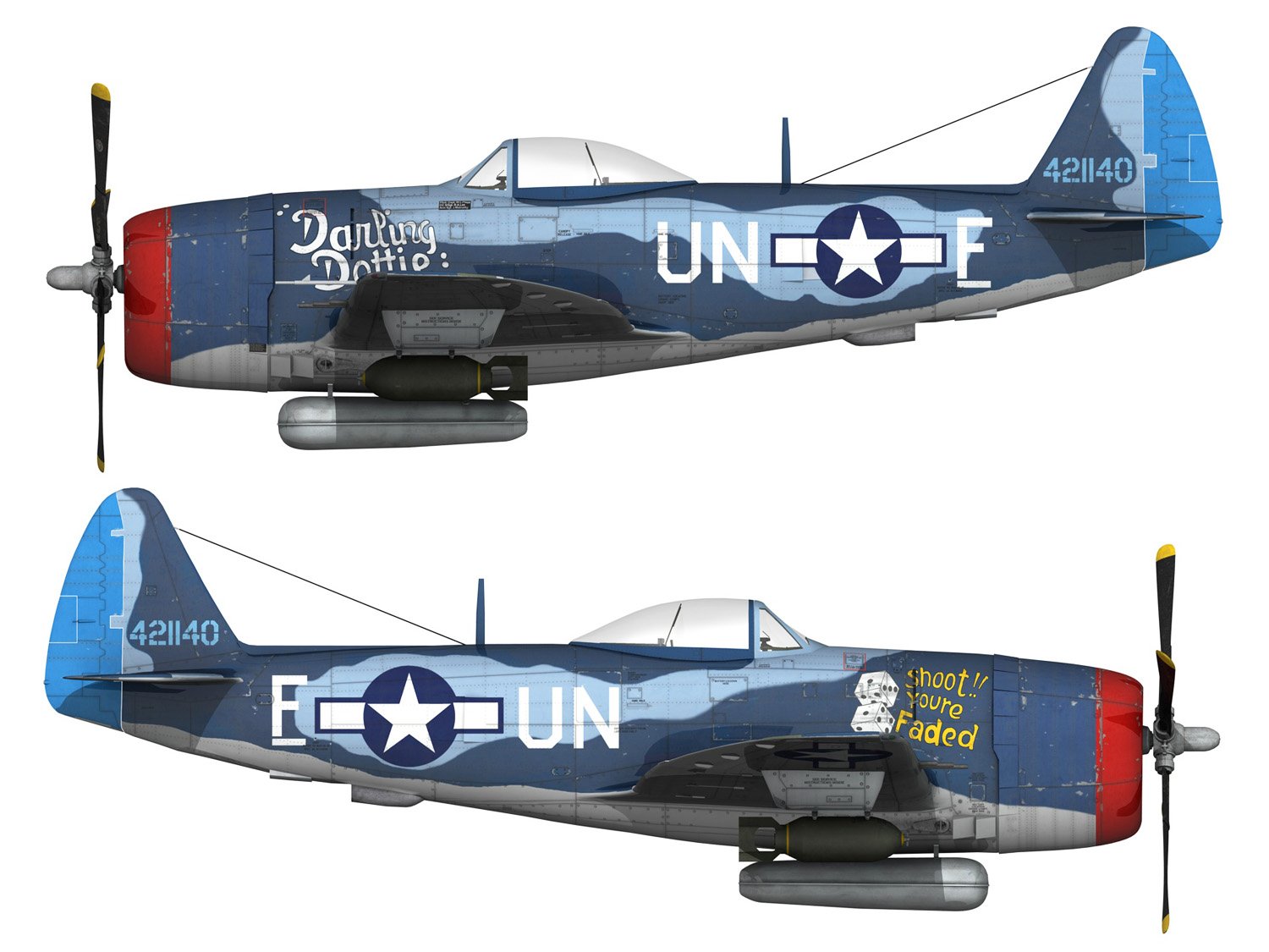 Republic P 47m Thunderbolt Darling Dottie Modelo 3d In Luchador