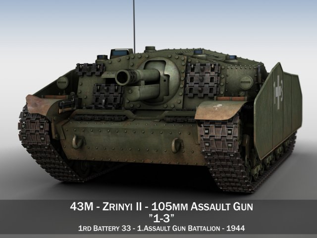 43m zrinyi ii - 1rd battery 13 3D 모델 .c4d .max .obj .3ds .fbx .stl .blend 