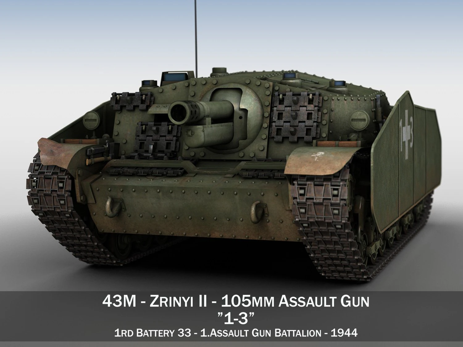 43m zrinyi ii - 1rd battery 13 3D Model .c4d .max .obj .3ds .fbx .stl .blend