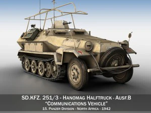 sdkfz 251-3 ausfb - veicolo per comunicazioni - 15p Modello 3D